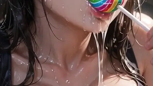 Lollipop licking compilation, 3d anime