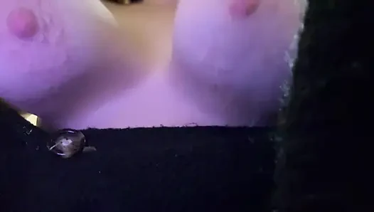 Playing with my big tits for you