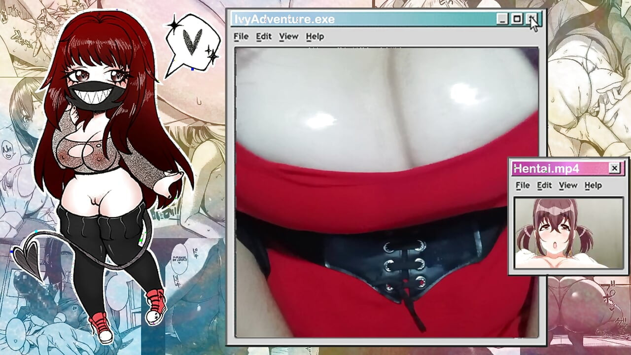Goth Hotwife με μεγάλα βυζιά παρακολουθεί Hentai (Nagachichi Nagai-San) ενώ παίζει με ένα μεγάλο πουλί