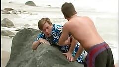 Deserted beach witness hot fucking action with pretty blonde