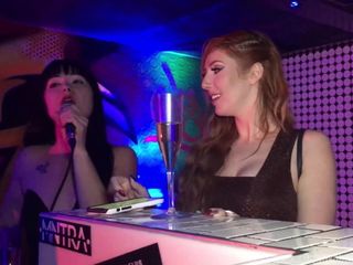 Lauren Phillips Siouxsie Q speaking at Spread the Love Party