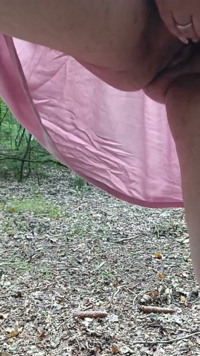 Stepsister walks naked in public through the forest and almost gets caught | Clip 1