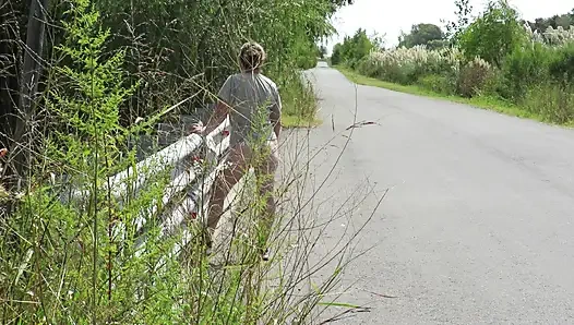 Patricia на мосту через дорогу