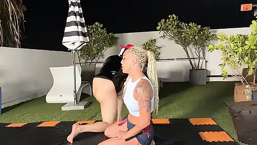 Goddess Andi 1st Time Pegging Cowboy