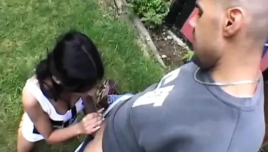 Tattooed French rides BBC in the living room