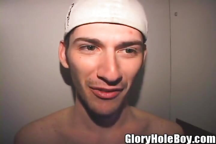 Hot Boy Baseball Cap Bastard Blowing Glory Hole Boners in Filthy Hole in Wall