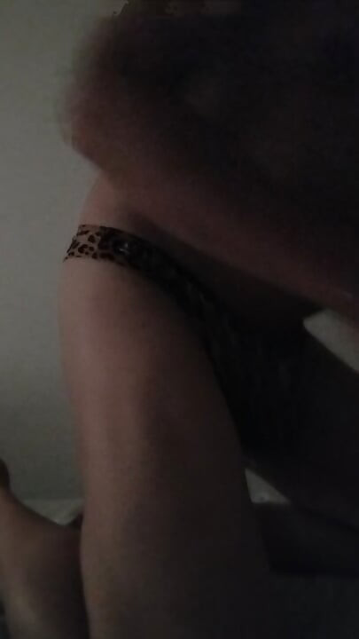In a Leopard Thong Fingering Me