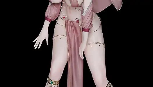 [MMD] Excuse me ancient style belly pocket bunny girl black silk big ass...