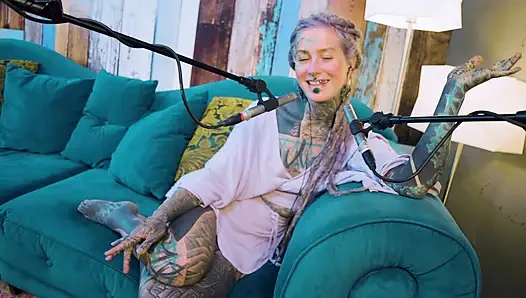 I talk about A - authentic - ASMR - Podcast - Talking - tattoo girl model goth punk dreadlocks