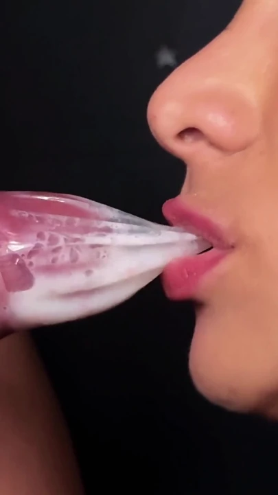 Stunning moment from "CLOSE UP: Horny Condom Blowjob! She Broke The Condom And Got The Cum In Her Mouth"