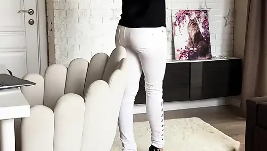 The Gassy Receptionist - Accidental Office Farting in Jeans