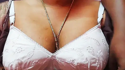 My best friend's mom uses her big boobs