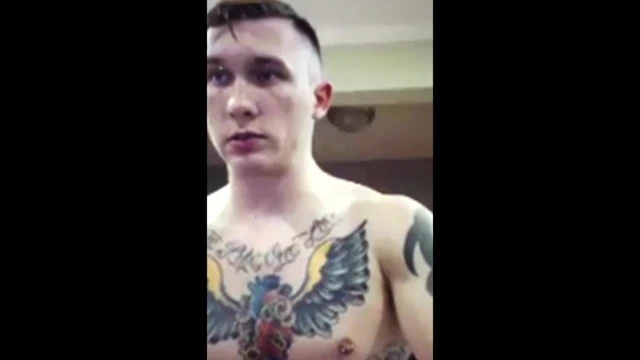 hot tatted guy with dildo