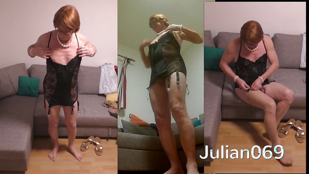 Julian069 Nuevo vestido de terciopelo rojo de lencería afuera