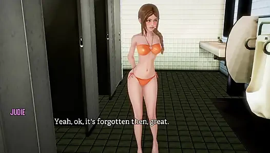 Herry ve Judie hayatta bir kez umumi banyoda yarak ve amcığını ovuyor