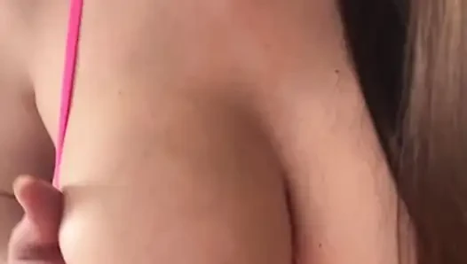 Stepmom in pink bodysuit with big tits