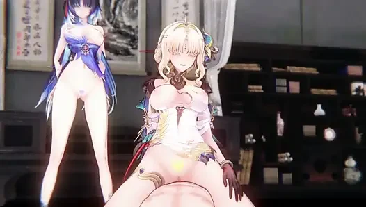 Wuthering Waves - Yangyang & Suisui Get Close with Rover 3D Hentai Animation