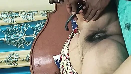 Desi Beautiful Stepmom Pussy Shaving with Stepson