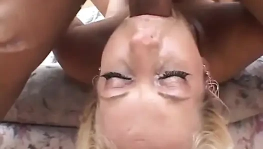 Sexy blonde petite big dick sucking...cum in mouth