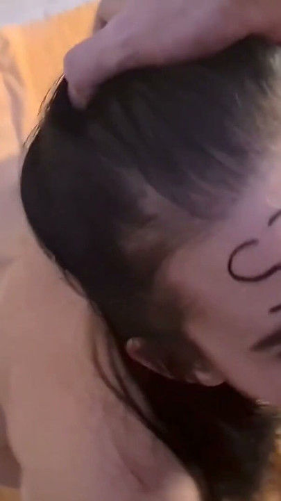 Stupid whore deepthroat face fucking, slapping and spitting. Face piss | Clip 1