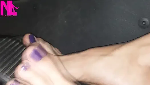 Barefoot Revving in Puma Sneakers