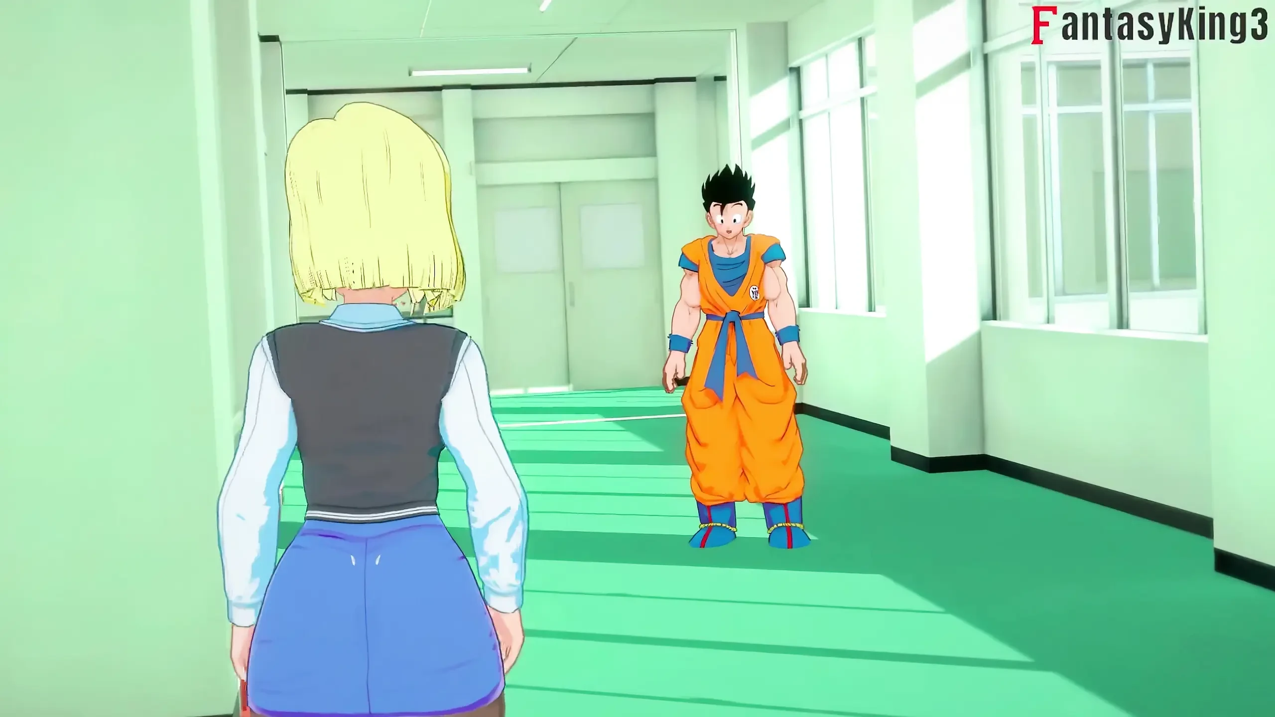 Android 18 喜欢 Videl 观看她操戈汉 - 龙球 Zex 系列