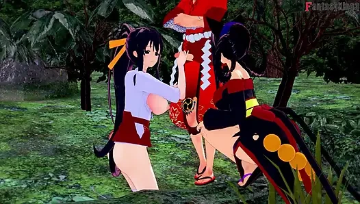 Seks kimono Rias Gremory di festival - DXD NTR Madness Series