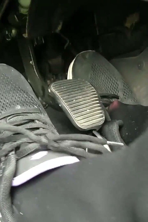 Sensual Pedal Pumping in Black Sneakers