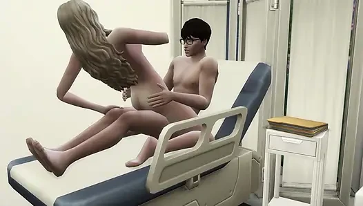 Doctor can't resist beautiful patient. The Sims