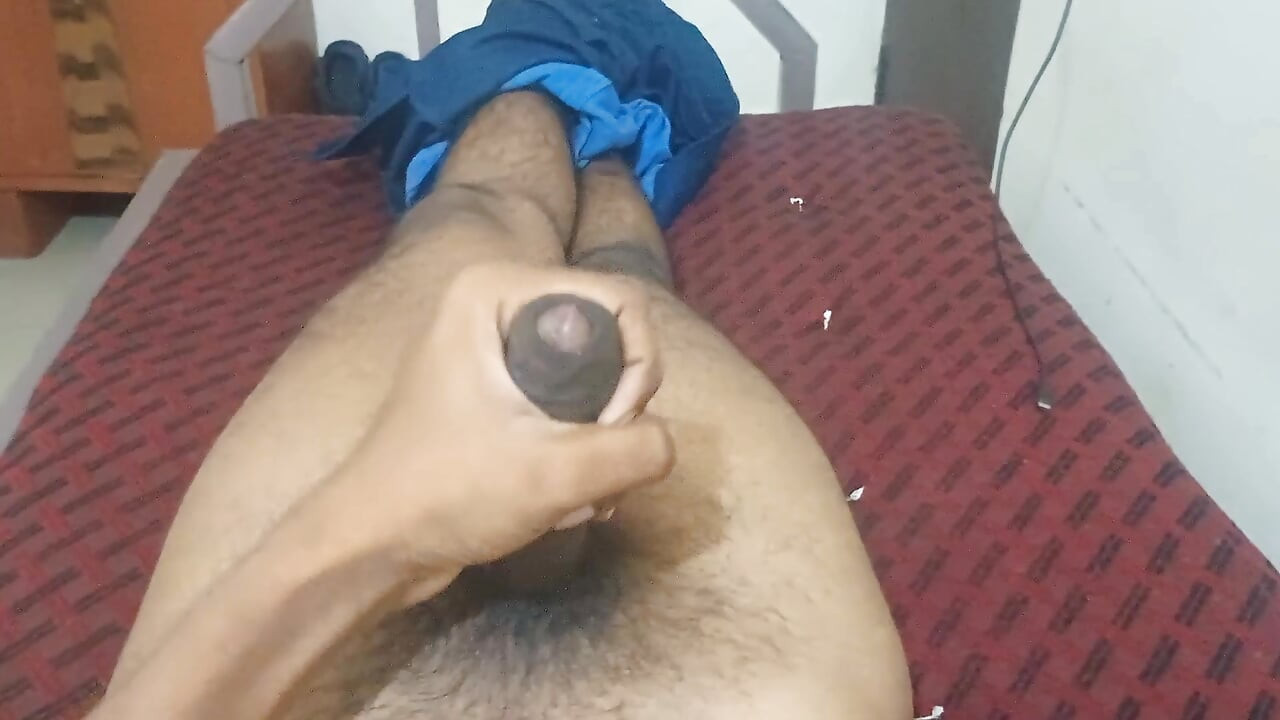 Huge boss playing on bed badly he want to be tough something