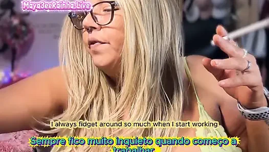 Bronze Saggy Tits BBW MILF Chain Smoking Parliament Longs & French Inhales in Neon Green Lingerie