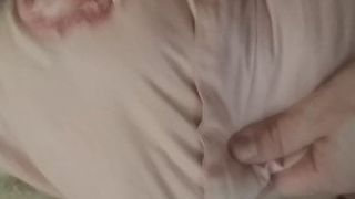 Pillow humping cumshot