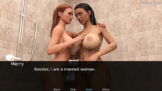 Ateşli evli kadın projesi: 2 bayan duşta birbirleriyle oynuyor.