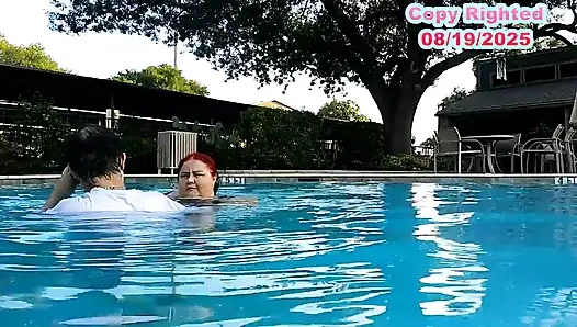 Nurse Vicki and Handsome Harry Are Having Fun Kissing in the Pool!