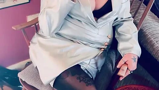 Tina Snua Lights Her Cigarettes With Long Matches - Dangles OMI OME Snap Inhales