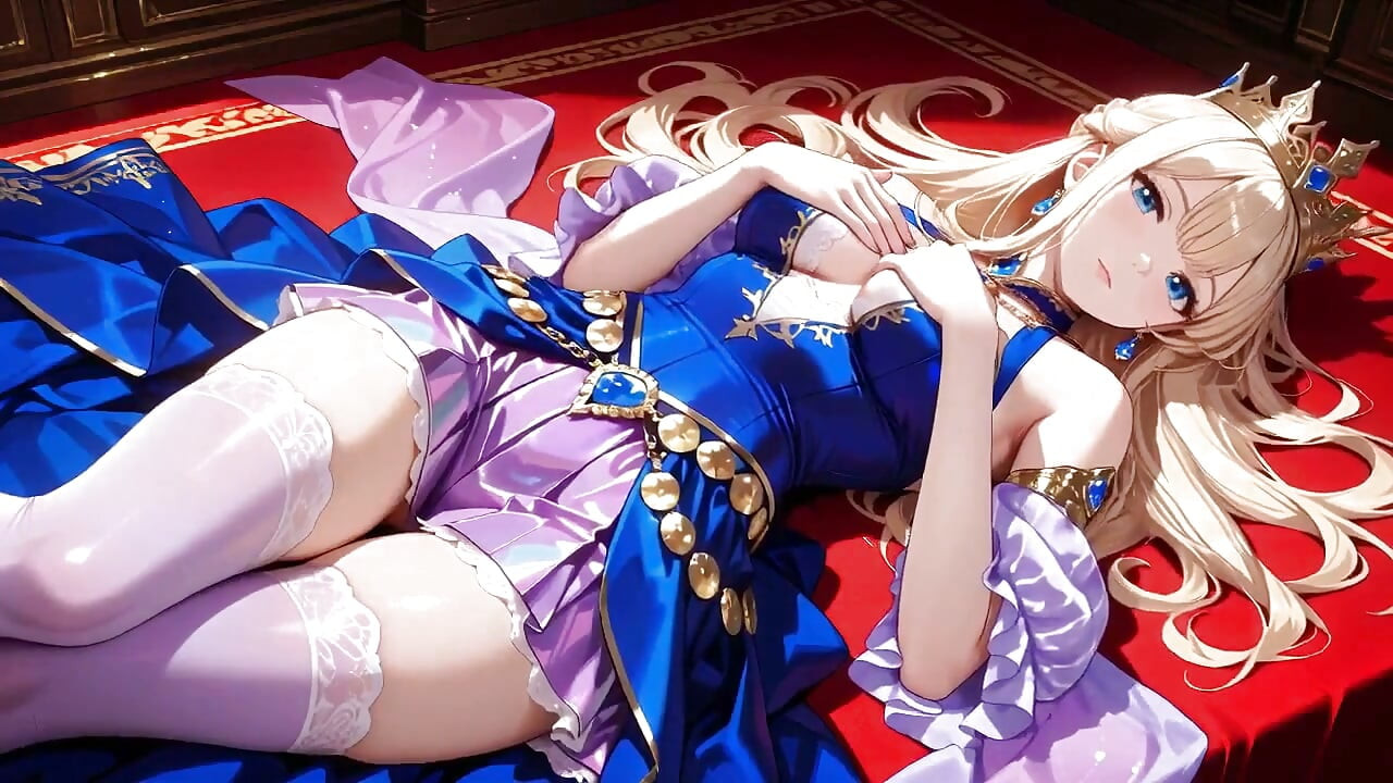 Languidly Reclining on the Throne, Hand Over Chest, Gazing Back-can You Handle This Regal yet Sexy Contrast?