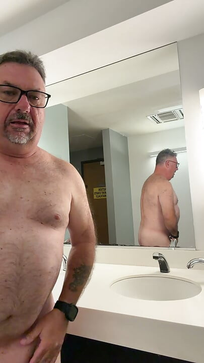 Luvbennude Has Some Fun in a Public Bathroom