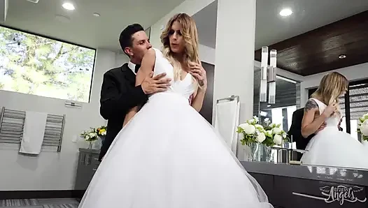 Trans Angels - Cassey Kisses Tops a Hot Blonde Bride to Be