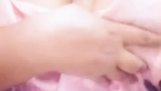 Muslim hijabi girl  show and finggaring his boyfriend by video call