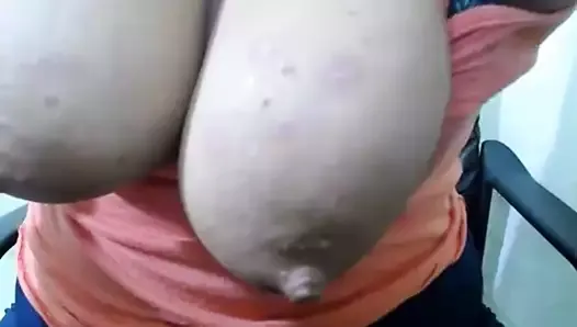 Milk filled big Latina tits drip