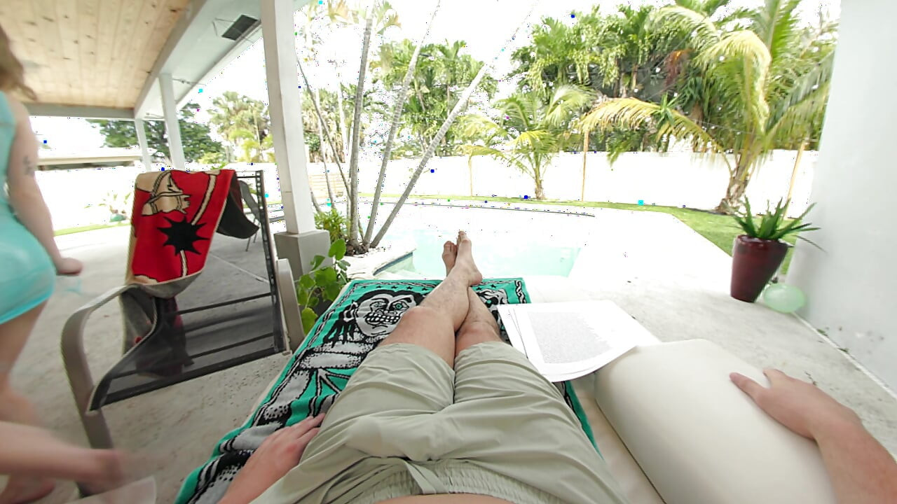 Working by the pool was a mistake... bikini teen kept distracting me