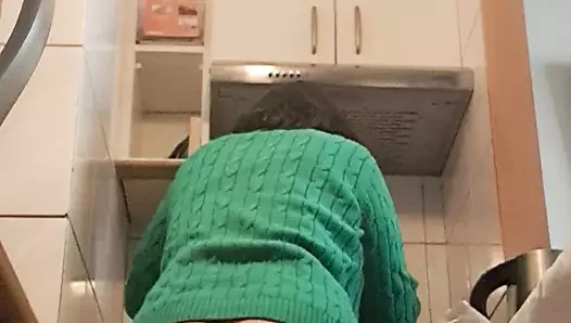 fucking riding with the dildo all the way in
