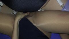 Nyloncouples husband in stocking fucks leotard pantyhose wif