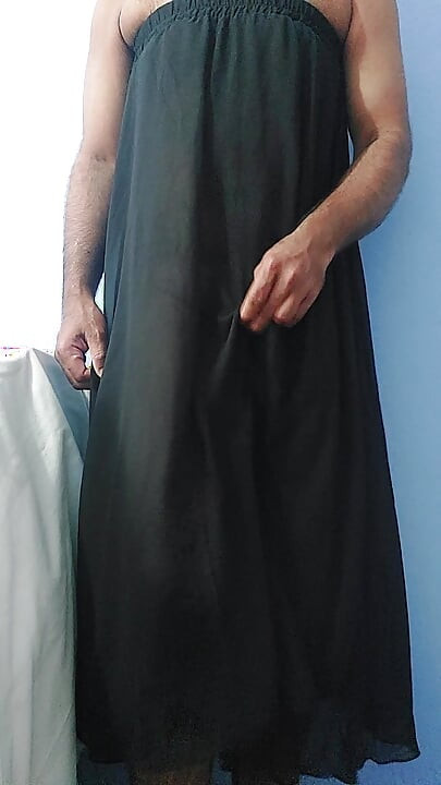 I'm masterbating and cum wearing a Silk Seethrough black skirt