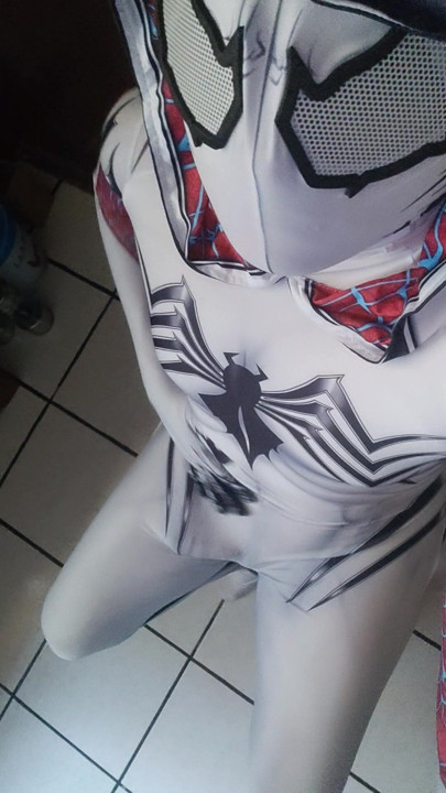 Sexy Spider-Man with a huge surprise