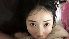 Asiática novia multi mamadas y compilación facial