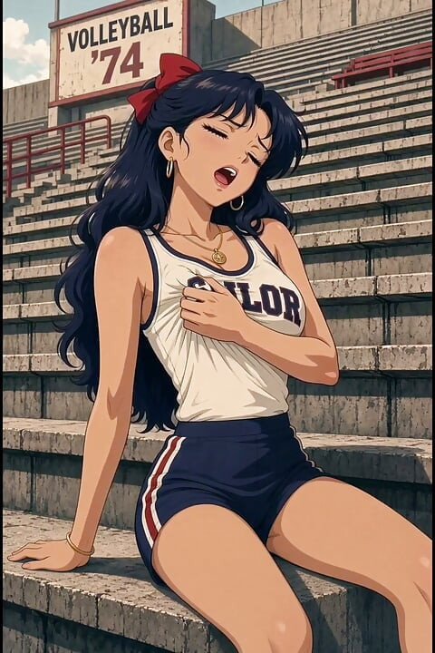 3d Anime Team Sailor cheers on volleyball team from the stands