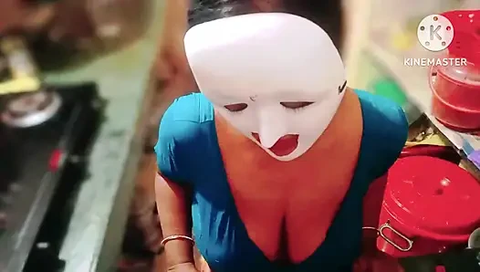 Hot Tamil Step Mom Gave Nice Blow and Get Fucked Her Mouth and Pussy by Her Step Son in the Kitchen
