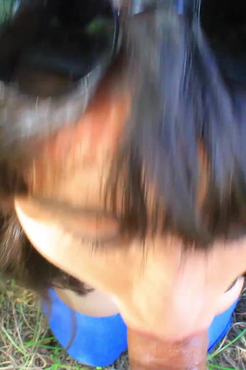Goth Teen Sucking Cock at Park