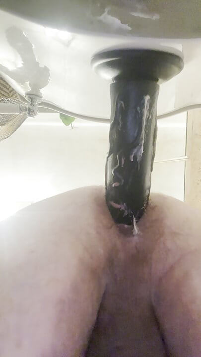 Hungry ass big dildo